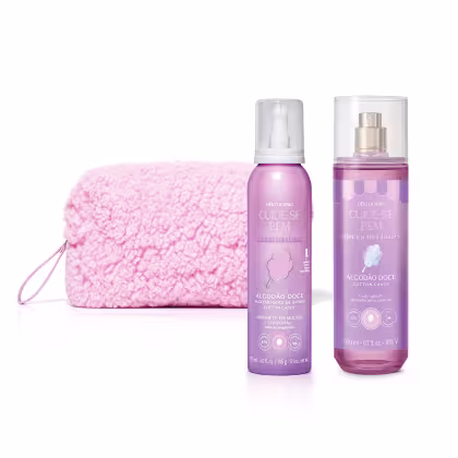 Imagem do produto Combo Cuide-se Bem Doces Delírios Algodão Doce: Body Splash 200ml+ Sabonete Em Mousse Corporal 150ml + Nécessarie Rosa