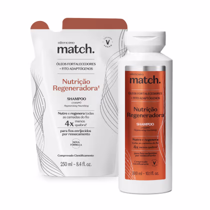 Imagem do produto Combo Match Nutrição Regeneradora: Shampoo 300ml + Refil 250ml