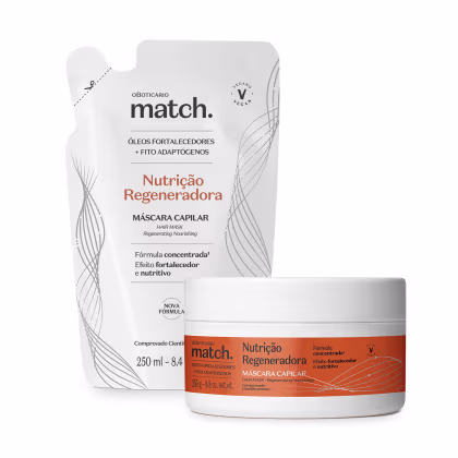 Imagem do produto Kit Match Nutrição Regeneradora o Boticário Máscara Capilar + Refil (2 Produtos)