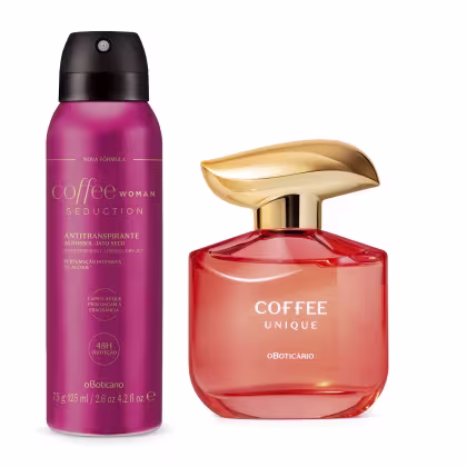Imagem do produto Combo Coffee Woman: Unique Desodorante Colônia 100ml + Desodorante Antitranspirante Aerosol Seduction 75g