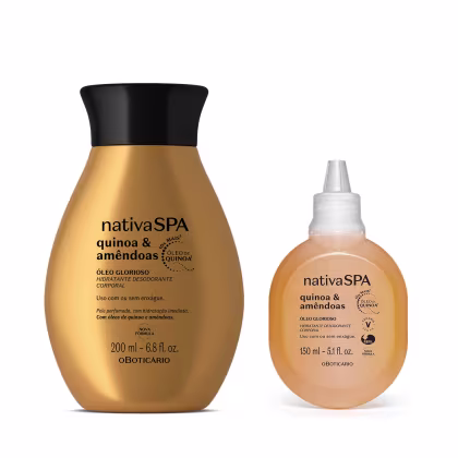 Imagem do produto Combo Nativa Spa Quinoa E Amêndoas: Óleo Glorioso Corporal 200ml + Refil 150ml