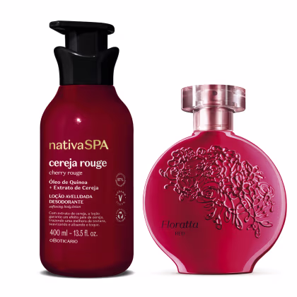 Imagem do produto Combo Floratta Red Desodorante Colônia 75ml + Loção Corporal Nativa Spa Cereja Rouge 400ml
