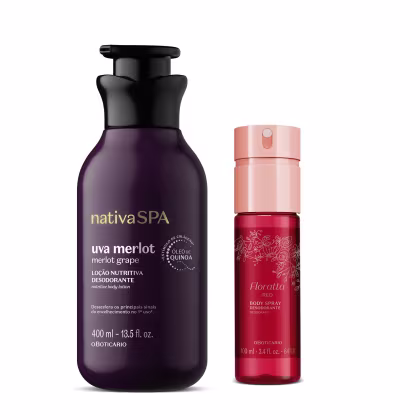 Imagem do produto Combo Body Spray Floratta Red + Loção Corporal Nativa Spa Uva Merlot 400ml