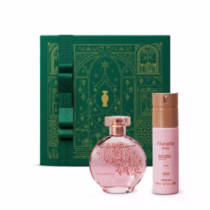 Desodorante colônia e body spray Floratta Rose, mais caixa de natal.
