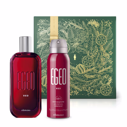 Imagem do produto Combo Presente Egeo Red: Desodorante Colônia 90ml + Desodorante Antitranspirante Aerossol 75g + Caixa Presenteável