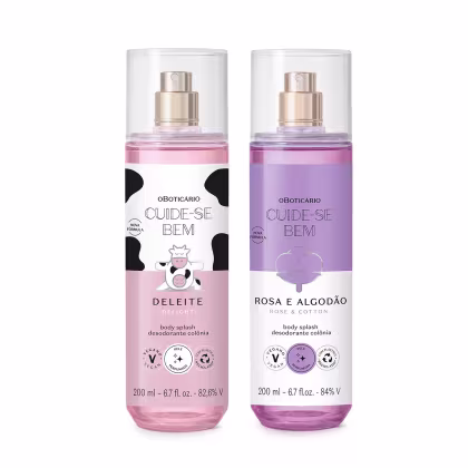 Imagem do produto Kit o Boticário Body Splash Duo Deleite + Rosa e Algodão (2 Produtos)