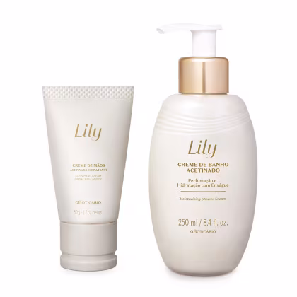 Imagem do produto Combo Lily Acetinados: Creme de Banho 250ml + Creme Para Mãos 50g