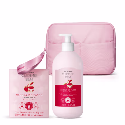 Imagem do produto Combo Cuide-se Bem Cereja De Fases: Sabonetes Em Barra 4x80g + Loção Corporal 400ml + Nécessarie Rosa