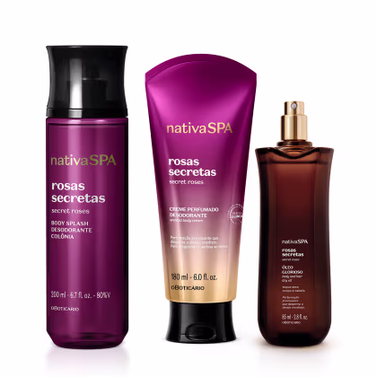Imagem do produto Combo Nativa SPA Rosas Secretas: Óleo Multifuncional Corpo E Cabelos 85ml + Creme Corporal 180ml + Body Splash 200ml