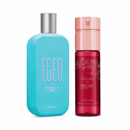 Imagem do produto Combo Egeo Vanilla Vibe Desodorante Colônia 90ml + Body Spray Floratta Red 100ml