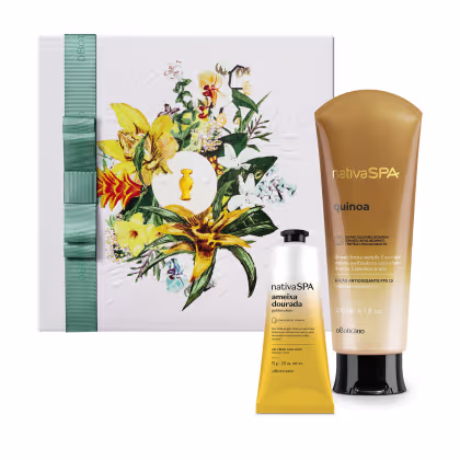 Imagem do produto Combo Presente Dia Das Mães Nativa Spa: Loção Corporal Quinoa  200ml + Creme Para As Mãos Antissinais Ameixa Dourada 75g