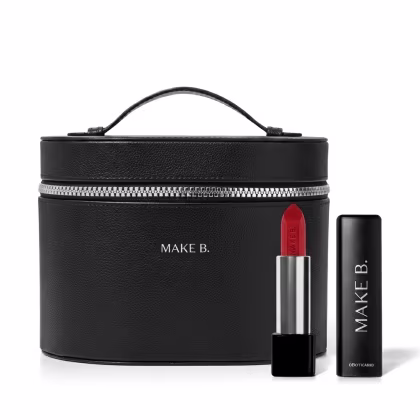 Imagem do produto Combo Make B.: Batom Vinho 3,9g + Nécessaire Preto com Alça