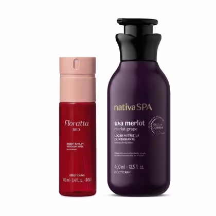 Imagem do produto Combo Body Spray Floratta Red 100ml + Loção Corporal Nativa Spa Uva Merlot 400ml