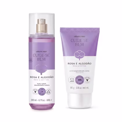 Imagem do produto Combo  Cuide-se Bem Rosa E Algodão: Body Splash 200ml + Antitranspirante em Creme  80g