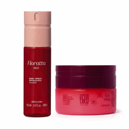 Imagem do produto Combo Floratta Red e Egeo Choc High: Body Spray 100ml + Suflê Corporal 250g