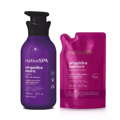 Imagem do produto Combo Nativa SPA Orquídea: Loção Noturna Orquídea Noire 400ml + Refil Creme Perfumado Orquídea Lumière 350ml