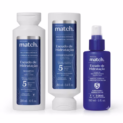 Imagem do produto Combo Match Escudo de Hidratação: Shampoo 300ml + Condicionador 280ml + Leave-In Multibenefícios 100ml