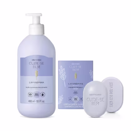 Imagem do produto Combo Cuide-se Bem Lavandinha: Loção Corporal 400ml + Sabonetes Em Barra 2x80g