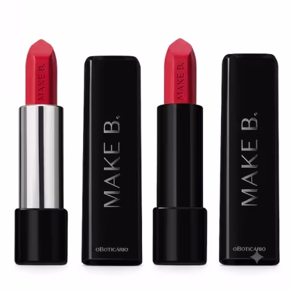 Imagem do produto Combo Make B.: Batom Cremoso Vermelho Watermelon 3,6g + Batom Mate Laranja Orange Fever 4g