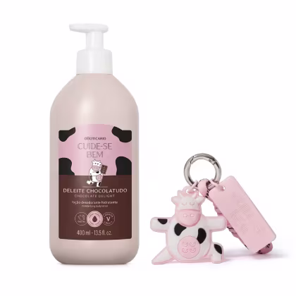 Imagem do produto Combo Cuide-se Bem Deleite Chocolatudo: Loção Corporal 400ml + Chaveiro Vaquinha