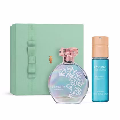 Imagem do produto Combo Floratta Blue Crystal: Desodorante Colônia 75ml + Body Spray 100ml + Caixa Presente