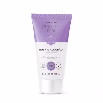 Imagem do produto Cuide-se Bem Rosa e Algodão o Boticário - Antitranspirante em Creme 80g