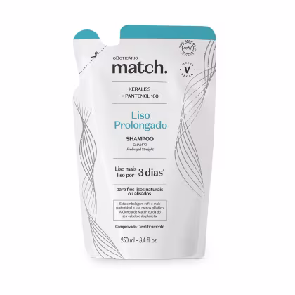 Imagem do produto Refil Shampoo Match Liso Prolongado 250ml