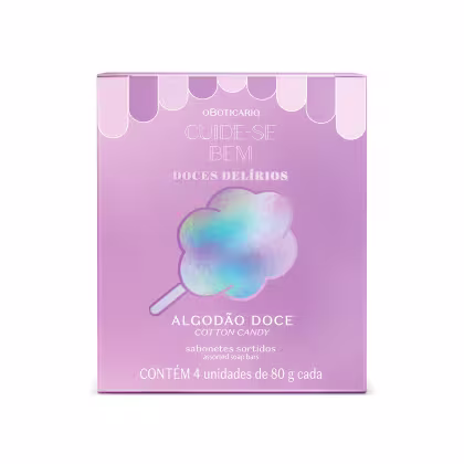 Imagem do produto Kit Sabonetes Em Barra Sortidos Cuide-se Bem Doces Delírios Algodão Doce 4x80g