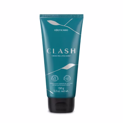 Creme Pré e Pós-Barba Clash o Boticário, 150g.