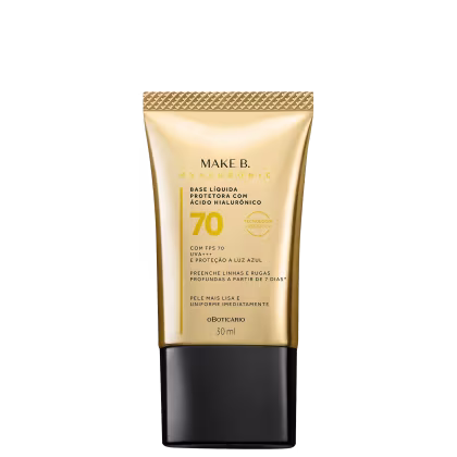 Imagem do produto Make B. o Boticário Hyaluronic FPS 70 cor 10 - Base Líquida Protetora 30ml