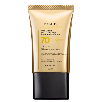 Imagem do produto Make B. o Boticário Hyaluronic FPS 70 cor 10 - Base Líquida Protetora 30ml