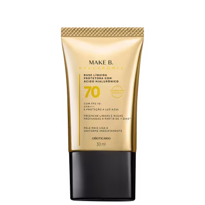 Imagem do produto Make B. o Boticário Hyaluronic FPS 70 cor 10 - Base Líquida Protetora 30ml
