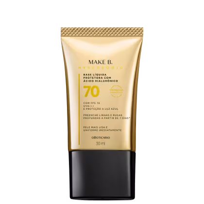 Imagem do produto Make B. o Boticário Hyaluronic FPS 70 cor 20  - Base Líquida Protetora 30ml