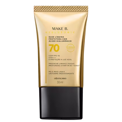 Imagem do produto Make B. o Boticário Hyaluronic FPS 70 cor 25 - Base Líquida Protetora 30ml