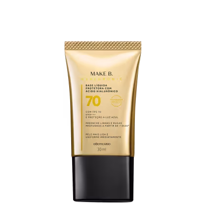 Imagem do produto Make B. o Boticário Hyaluronic FPS 70 cor 30  - Base Líquida Protetora 30ml