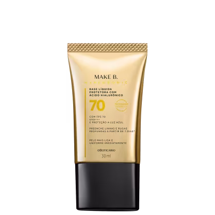 Imagem do produto Make B. o Boticário Hyaluronic FPS 70 cor 50 - Base Líquida Protetora 30ml