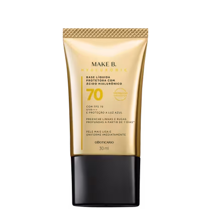 Imagem do produto Base Líquida Protetora Com Ácido Hialurônico FPS 70 Make B. Hyaluronic cor 60 30ml