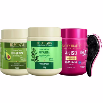 Imagem do produto Kit Máscara Bio Extratus Abacate Jaborandi Liso 500g +Escova