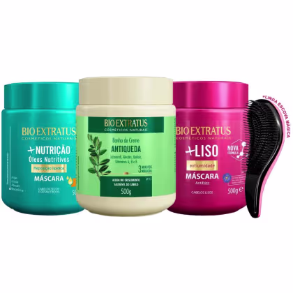 Imagem do produto Máscara Bio Extratus Nutrição Jaborandi +Liso 500g +Escova