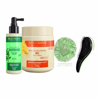 Imagem do produto Tônico Antiqueda+Máscara Mel Bio Extratus 500g +Escova/Touca
