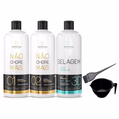 Imagem do produto Kit Alisamento Salão Combo Borabella Lisa Original +Cumbuca