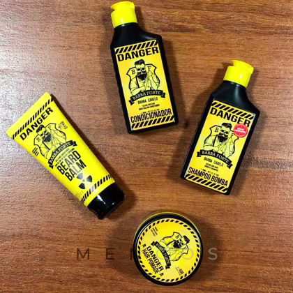 Imagem do produto Kit Viagem Danger Shampoo Bomba + Condicionador + Balm + Pomada + Necessaire Barba Forte