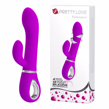 Imagem do produto Pretty love ternence - Vibrador rotativo com estimulador de clítoris, recarregável em silicone com 4 modos de rotação