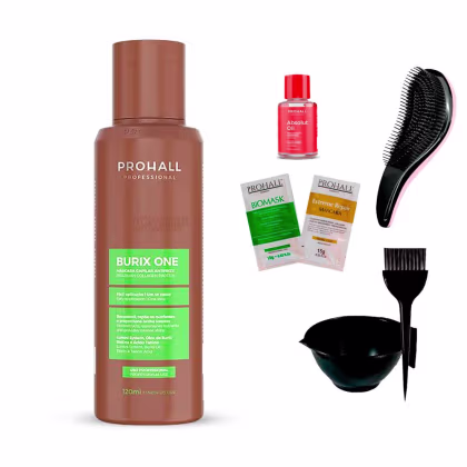 Imagem do produto Burix One Prohall 0Formol 120ml +Cumbuca/Escova/Sachê/Óleo
