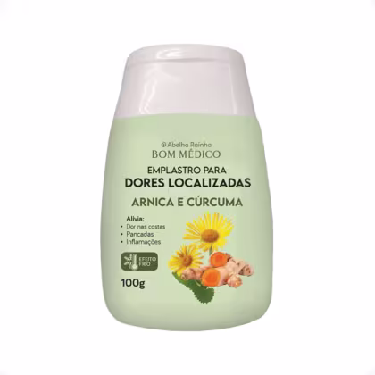 Emplastro Corporal Abelha Rainha Bom Médico Arnica e Cúrcuma, 100g.