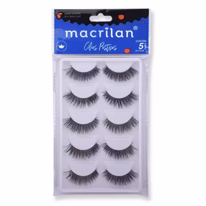 Imagem do produto Cílios Postiços Volumosos e Cruzados 5 pares Macrilan - CL104-5