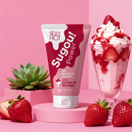 Imagem do produto Sugou! Power - Gel Sugador Líquido Sabor Sundae de Morango