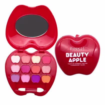 Imagem do produto Paleta de Sombras Iluminador Blush Maça Beauty Apple Pink 21