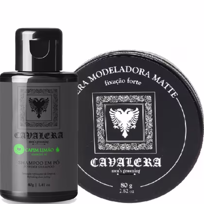Imagem do produto Kit Cavalera Shampoo Em Pó + Pomada Matte Bay Rum 80g