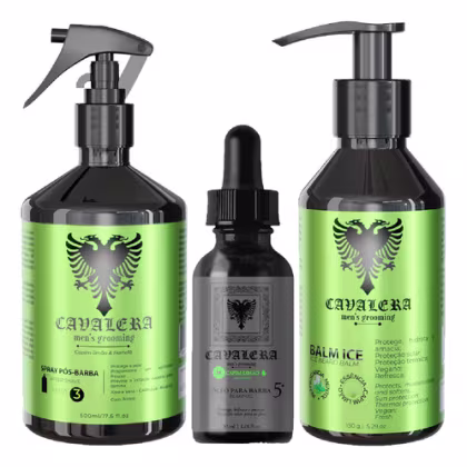 Imagem do produto Kit Cavalera Óleo Barba + Loção Pós Barba + Balm Capim Limão